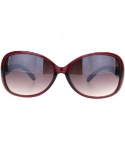 Butterfly Womens Rhinestone Foliage Jewel Designer Butterfly Sunglasses - Burgundy Brown - C018NWQWYGH $26.22
