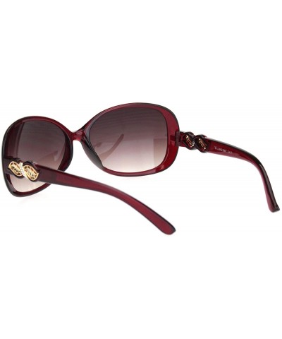 Butterfly Womens Rhinestone Foliage Jewel Designer Butterfly Sunglasses - Burgundy Brown - C018NWQWYGH $10.87