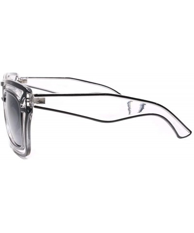 Square Futuristic Tron Inspired Cool Transparent Mens womens Party Sunglasses - Black - CR18U2GUOS8 $10.94