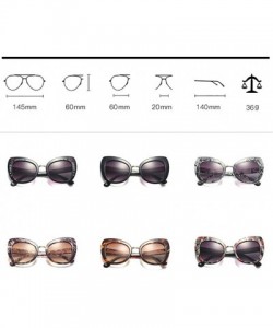 Square Transparent Snake Cat Eye Sunglasses Men Women Big Frame Fashion Shades UV400 Vintage Glasses - C2 Tea Floral - CA18U7...