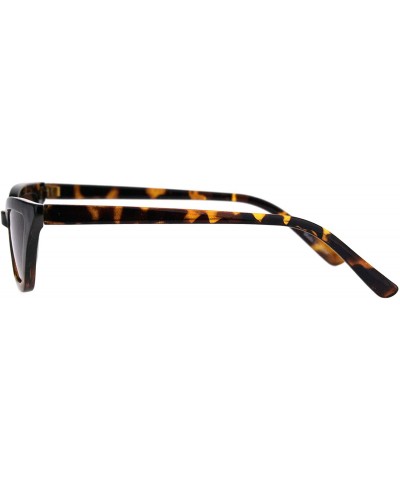 Cat Eye Womens Squared Thin Plastic Minimalist Cat Eye Sunglasses - Tortoise Brown - CO18IIKZSRK $7.52