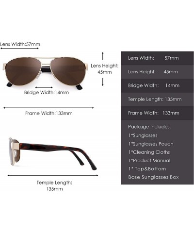 Sport Polarized Aviator Mirror Sunglasses for Women Men Metal Frame UV400 - Gold Frame / Brown Lens - CX18Q29GH89 $10.48