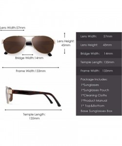 Sport Polarized Aviator Mirror Sunglasses for Women Men Metal Frame UV400 - Gold Frame / Brown Lens - CX18Q29GH89 $10.48