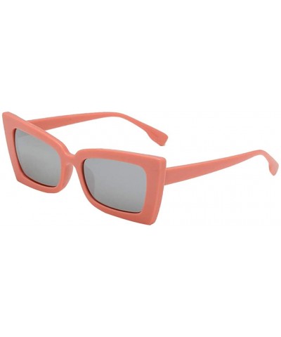 Cat Eye Fashion Cat Eye Sunglasses Women Retro Transparent Frame Brand Sun Glasses - Pink - CM198CNHI80 $9.25