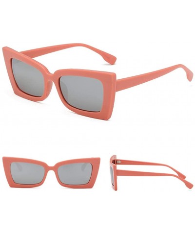 Cat Eye Fashion Cat Eye Sunglasses Women Retro Transparent Frame Brand Sun Glasses - Pink - CM198CNHI80 $9.25