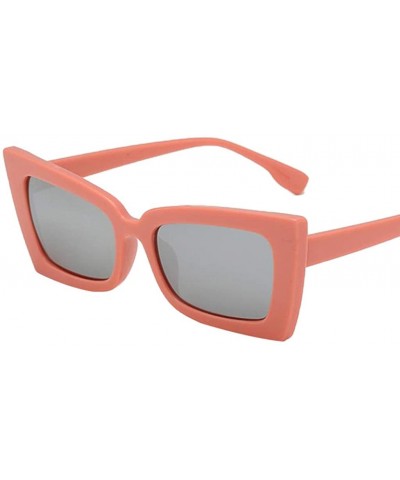 Cat Eye Fashion Cat Eye Sunglasses Women Retro Transparent Frame Brand Sun Glasses - Pink - CM198CNHI80 $9.25