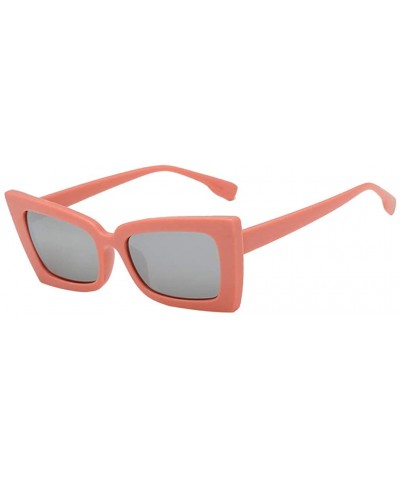 Cat Eye Fashion Cat Eye Sunglasses Women Retro Transparent Frame Brand Sun Glasses - Pink - CM198CNHI80 $9.25