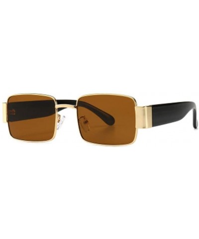 Square Metal Sunglasses Male Street Shooting Personality Square Sunglasses - 4 - CT190HCD6GY $24.37