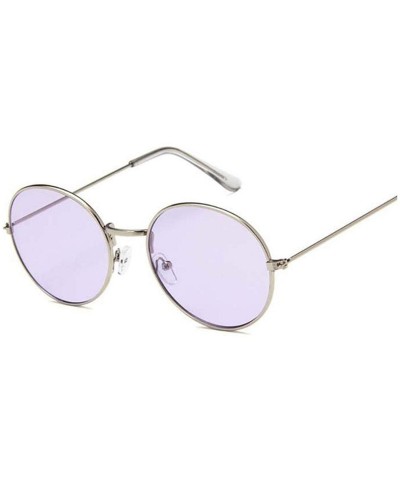 Round Vintage Round Sunglasses Women Ocean Color Lens Mirror Sun Glasses Female Metal Frame Circle Oculos UV400 - CW198AHGREZ...