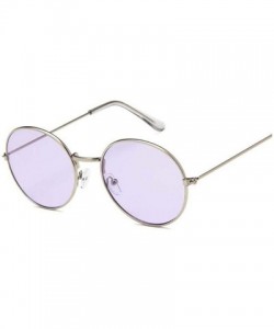 Round Vintage Round Sunglasses Women Ocean Color Lens Mirror Sun Glasses Female Metal Frame Circle Oculos UV400 - CW198AHGREZ...