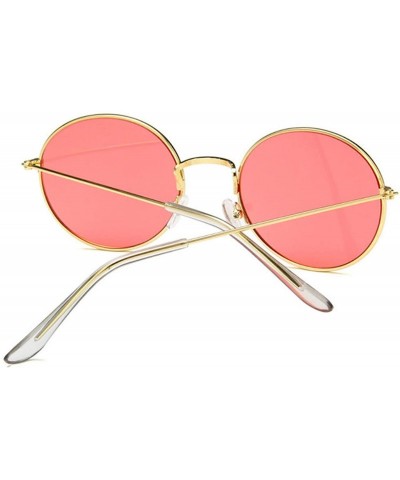 Round Vintage Round Sunglasses Women Ocean Color Lens Mirror Sun Glasses Female Metal Frame Circle Oculos UV400 - CW198AHGREZ...