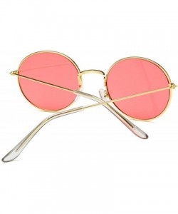 Round Vintage Round Sunglasses Women Ocean Color Lens Mirror Sun Glasses Female Metal Frame Circle Oculos UV400 - CW198AHGREZ...