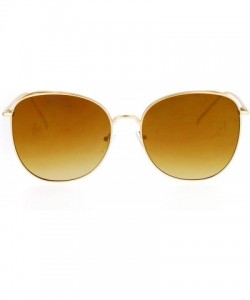 Butterfly Womens Color Mirrored Minimal Thin Metal Large Butterfly Sunglasses - All Gold - CB12N4ZD75Y $9.67
