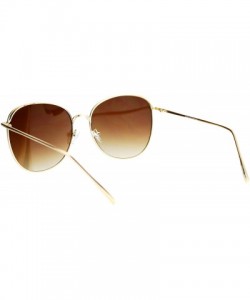 Butterfly Womens Color Mirrored Minimal Thin Metal Large Butterfly Sunglasses - All Gold - CB12N4ZD75Y $9.67