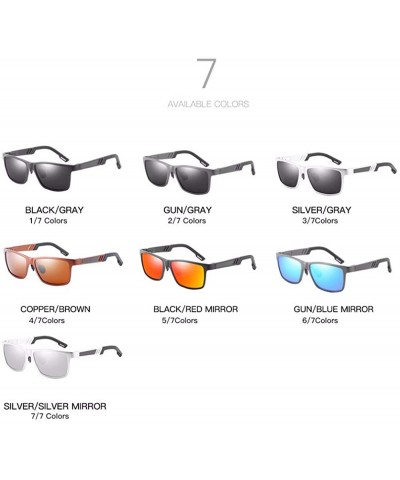 Aviator Sunglasses Men's Leisure Sunglasses Aluminum Magnesium Full Frame Polarizing Sunglasses - C - C418QR77INU $31.44