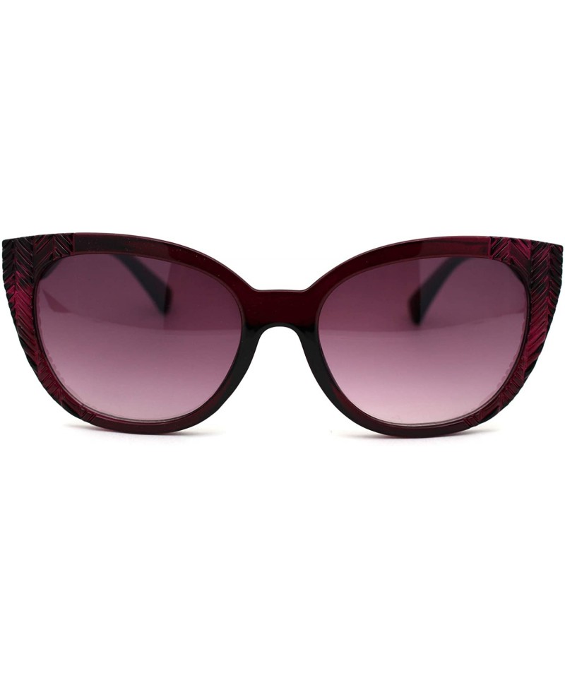 Oversized Womens Oversize Cat Eye Thick Plastic Fashion Sunglasses - All Purple - CF18YME5N4K $7.72