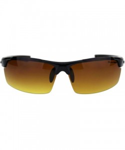 Wrap Xloop HD Sunglasses Mens Half Rim Light Weight Wrap Around Sports UV 400 - Black - CD192L9XCIR $10.11