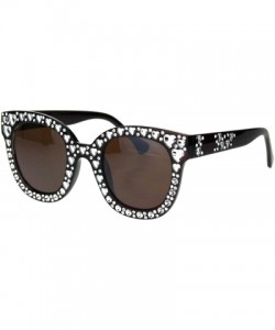 Butterfly Bling Heart Design Butterfly Frame Sunglasses Womens Fashion UV 400 - Brown Silver (Brown) - CD18S35ZWCE $12.55