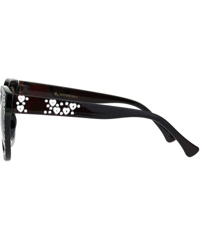 Butterfly Bling Heart Design Butterfly Frame Sunglasses Womens Fashion UV 400 - Brown Silver (Brown) - CD18S35ZWCE $12.55