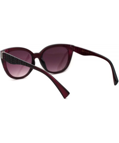 Oversized Womens Oversize Cat Eye Thick Plastic Fashion Sunglasses - All Purple - CF18YME5N4K $7.72