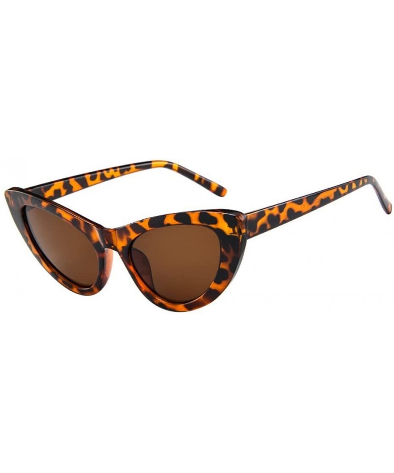 Cat Eye Cat Eye Big Frame Sunglasses Retro Fashion Eyewear for Ladies Man (F) - F - CN18R70ONSW $8.54