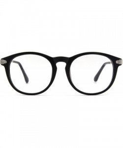 Oval Fashion Horn Rimmed Keyhole Metal Temple UV400 Clear Lens Glasses - Matte Black - CD12799FYZR $18.20