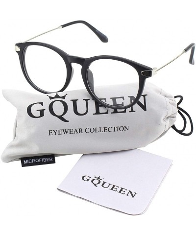 Oval Fashion Horn Rimmed Keyhole Metal Temple UV400 Clear Lens Glasses - Matte Black - CD12799FYZR $18.20