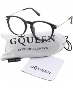 Oval Fashion Horn Rimmed Keyhole Metal Temple UV400 Clear Lens Glasses - Matte Black - CD12799FYZR $18.20