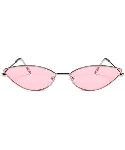 Round Women Cat Eye Sunglasses Cute Sexy Er Glasses Summer Retro Small Frame Black Red Cateye Sun - Pink - C3199CCE4I9 $20.25