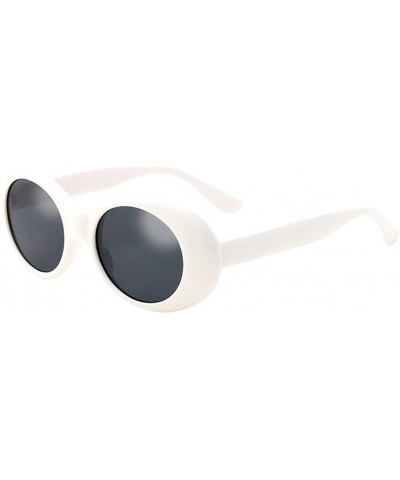 Oval Ladies Girls Oval Candy Color Eyewear UV400 Traveling Trekking Sunglasses - White - C218CX4GOIQ $28.82