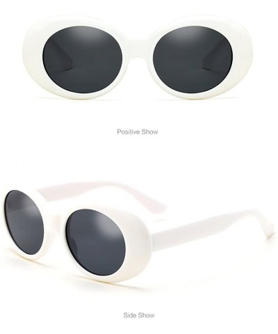 Oval Ladies Girls Oval Candy Color Eyewear UV400 Traveling Trekking Sunglasses - White - C218CX4GOIQ $12.61