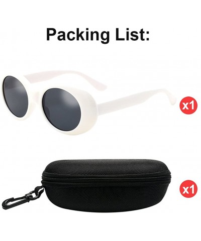 Oval Ladies Girls Oval Candy Color Eyewear UV400 Traveling Trekking Sunglasses - White - C218CX4GOIQ $12.61