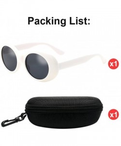 Oval Ladies Girls Oval Candy Color Eyewear UV400 Traveling Trekking Sunglasses - White - C218CX4GOIQ $12.61