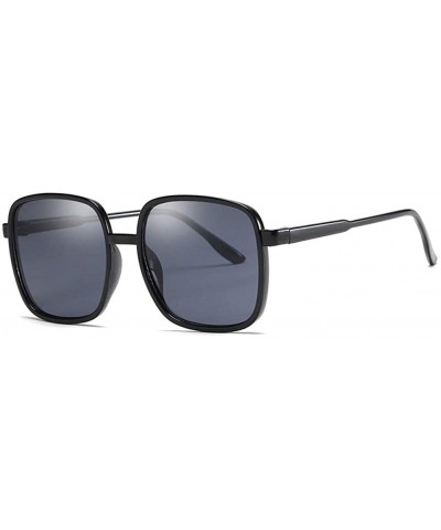 Round Unisex Sunglasses Retro Black Grey Drive Holiday Round Non-Polarized UV400 - Black Grey - CI18R5SA58W $17.91