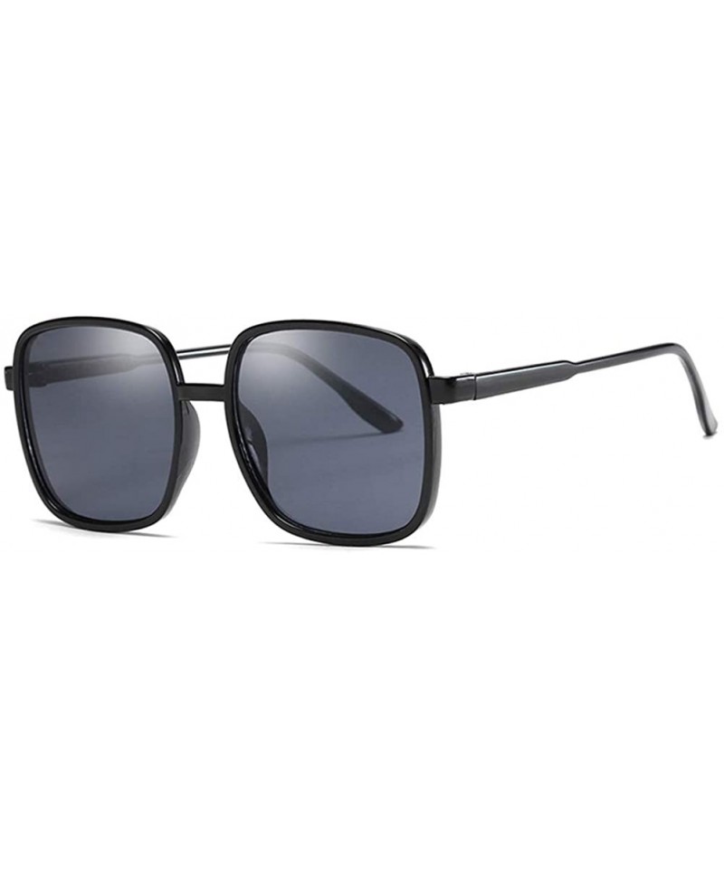 Round Unisex Sunglasses Retro Black Grey Drive Holiday Round Non-Polarized UV400 - Black Grey - CI18R5SA58W $11.78