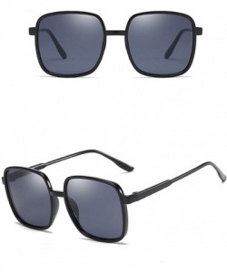 Round Unisex Sunglasses Retro Black Grey Drive Holiday Round Non-Polarized UV400 - Black Grey - CI18R5SA58W $11.78