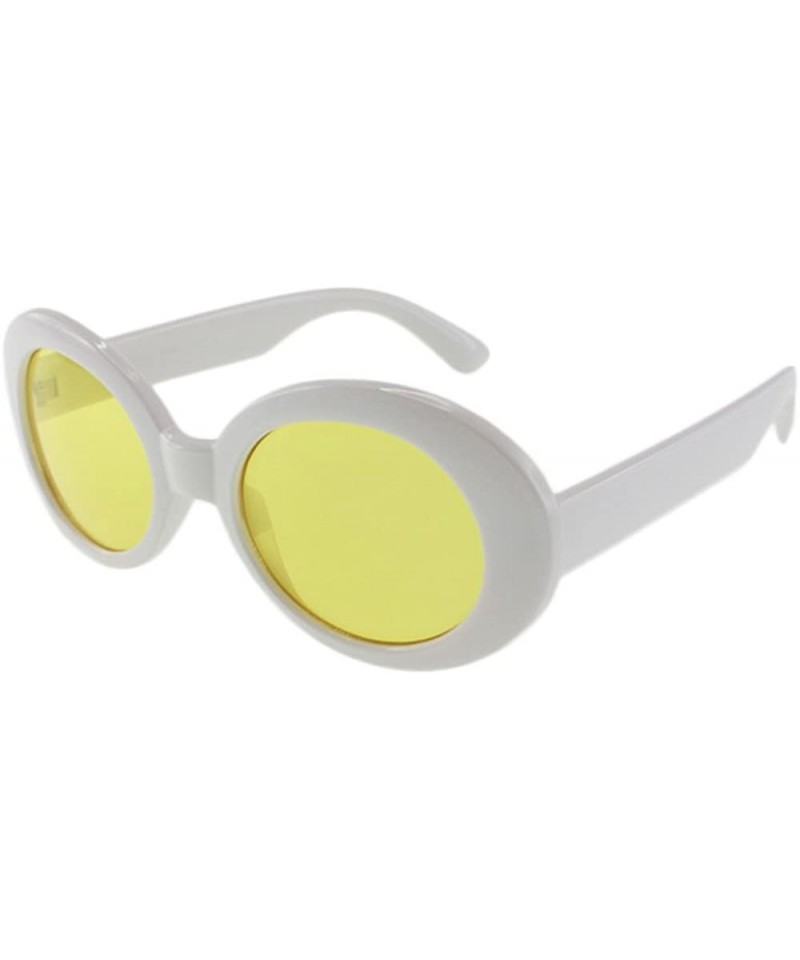 Oval Kurt - Celebrity Inspired Oval Sunglasses - Whiteyellow - C918S9HEXKH $14.70