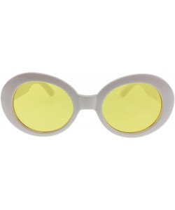 Oval Kurt - Celebrity Inspired Oval Sunglasses - Whiteyellow - C918S9HEXKH $14.70