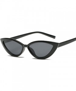 Cat Eye Sunglasses Designer Mirror Triangle Glasses - Blue Lens - CA18W78Q7O5 $12.21