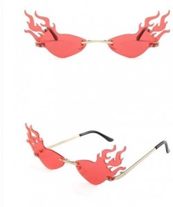 Rimless Fire Flame Rimless Sunglasses Fashion Women Cat Eye Sunglass Lady Luxury Sun Glasses UV400 Shades glasses - 4 - CJ198...