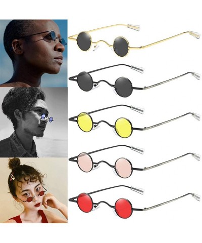 Oval Hip Hop Sunglasses Fashion Round Shape Man Women Glasses Shades Vintage Retro Small and Exquisite Eyewear Red - B - CJ19...