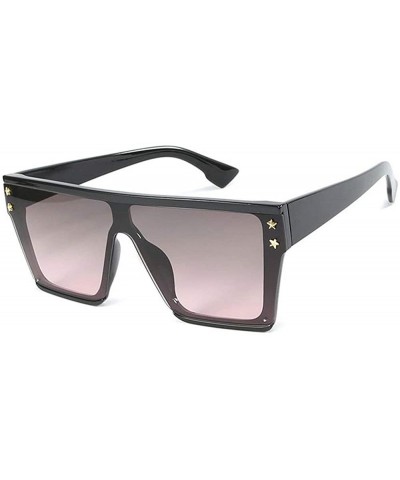 Square Sunglasses Luxury Oversize Square Goggles - Gray - CL18T4UCQ8D $23.13