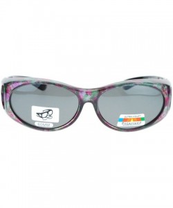 Oval Polarized Lens Sunglasses Womens Fit Over Glasses for Small Oval Frame - Floral Print - CV1889YXQ3Y $26.68