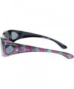 Oval Polarized Lens Sunglasses Womens Fit Over Glasses for Small Oval Frame - Floral Print - CV1889YXQ3Y $26.68