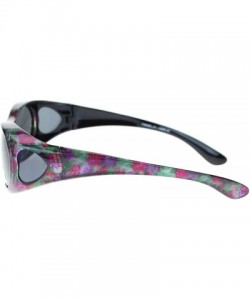 Oval Polarized Lens Sunglasses Womens Fit Over Glasses for Small Oval Frame - Floral Print - CV1889YXQ3Y $9.51