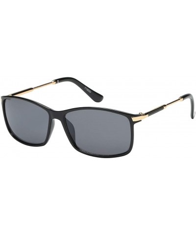 Square Lightweight Square Sunglasses - Black Gold / Black Lens - CZ18IHKKCM5 $10.81