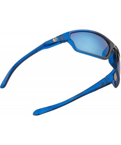 Rectangular Men's Rectangular Sports Wrap 65mm Polarized Sunglasses - Blue- Blue Mirror Lens - CF1956X5SCE $9.26