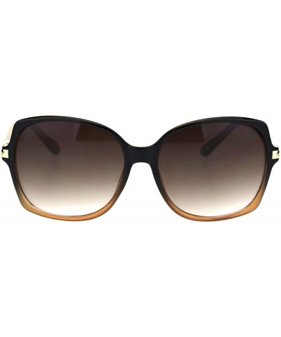 Butterfly Womens Mod Designer Fashion VG Eyewear Butterfly Sunglasses - Black Brown - C118S8D9AAK $12.85