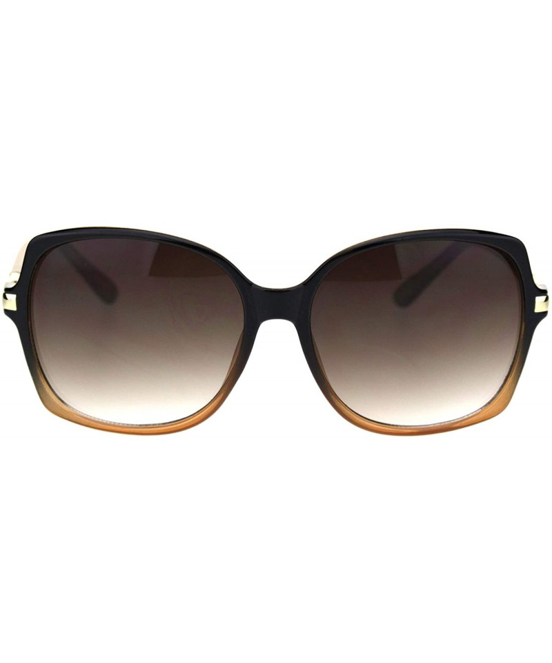 Butterfly Womens Mod Designer Fashion VG Eyewear Butterfly Sunglasses - Black Brown - C118S8D9AAK $12.85