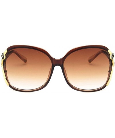 Oval Women Sunglasses Retro Black Drive Holiday Oval Non-Polarized UV400 - Brown - CS18RLUAG7L $10.61